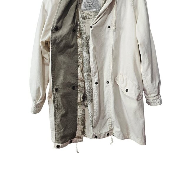 Express French Country Vintage Double Breasted Cream Utility Jacket - Picture 6 of 10